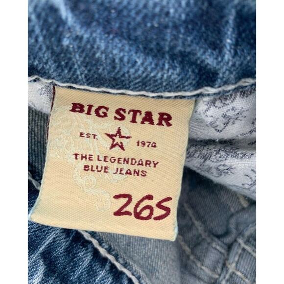 Big Star Jeans Womens Size 26S Bootcut Stretch Med Wash Whiskers Denim Blue - Picture 11 of 12
